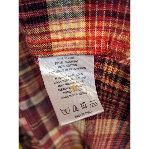 Levi Strauss Men's Medium Button Plaid Shirt Lightweight Cotton 1853501 - Picture 2 of 6